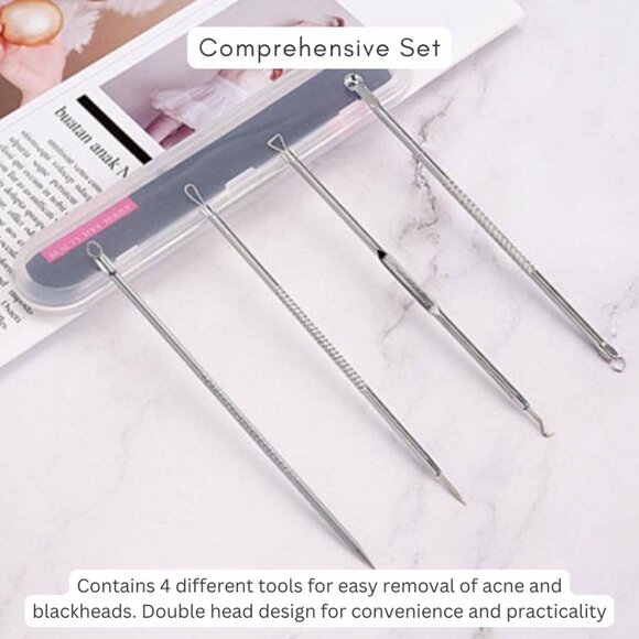 12 Piece Makeup Brush Set With Case & 4 pcs Acne Blackhead Removal Needles Pack - Picture 9 of 9